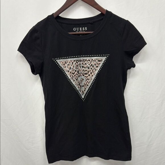 GUESS Black Leopard Print Women's Top - Picture 1 of 3